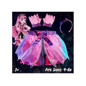 Monster High Draculaura Fashion Tutu Set Pink Purple 4-6x Dress Up Costume New